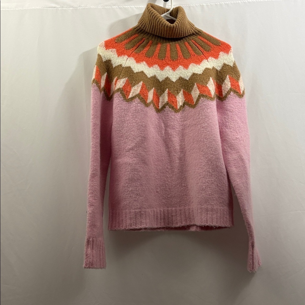 J. Crew Women’s Turtleneck Sweater Size Small Wool Blend Neapolitan Ice Cream - Picture 2 of 6